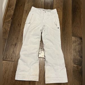 white obermeyer snow pants teen size medium 10-12